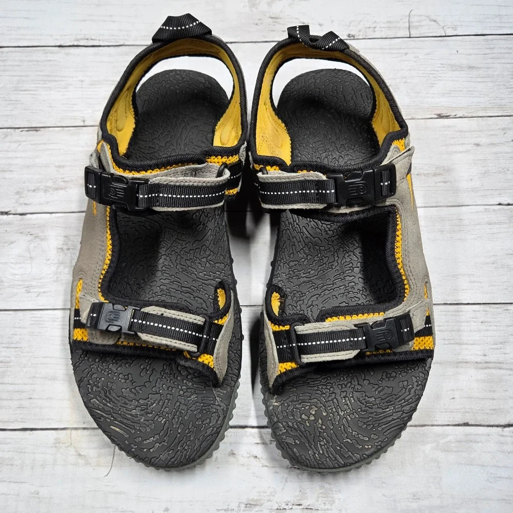 Teva 6617 Hiking Sandals Outdoor Men 15 Grey Yellow Buckle Straps